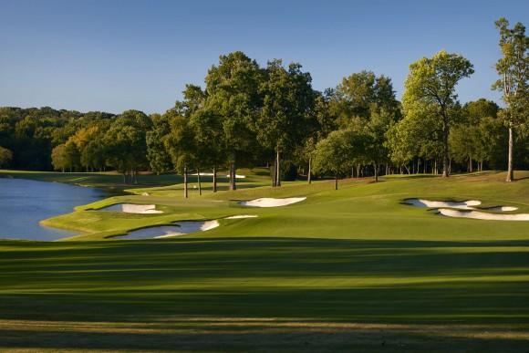 The par-4 14th hole at Quail Hollow. (Courtesy Quail Hollow)