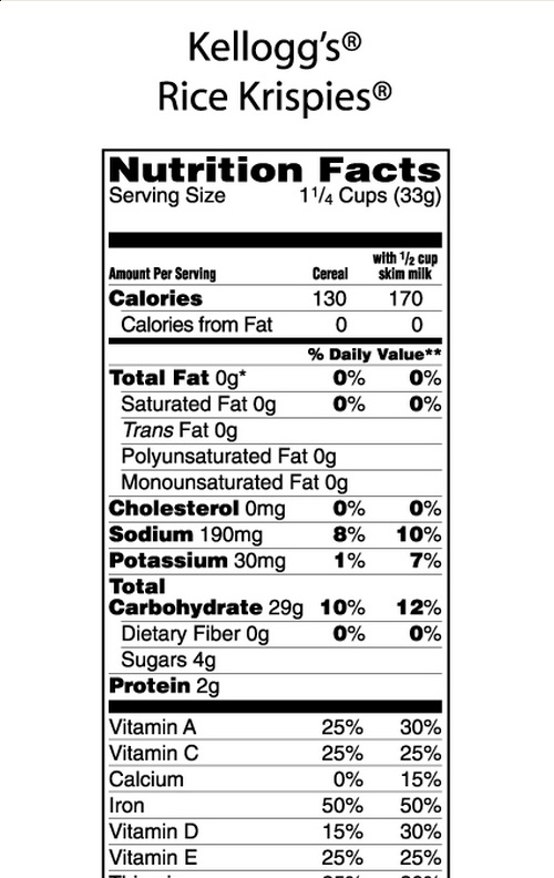 Chocolate Rice Krispies Cereal Nutrition Facts Besto Blog Hot Sex Picture 4784