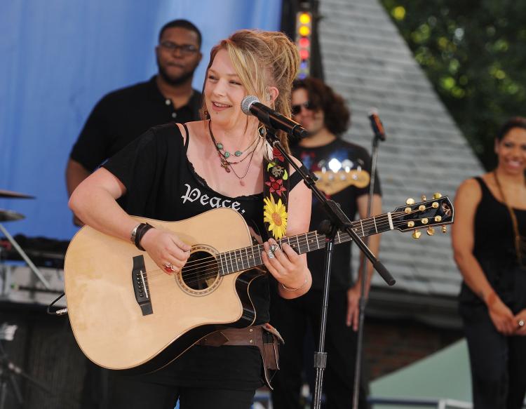 Crystal Bowersox, American Idol' season 9 runner-up, on ABC's 'Good Morning America' at Rumsey Playfield, Central Park last July in New York City.  (Stephen Lovekin/Getty Images)