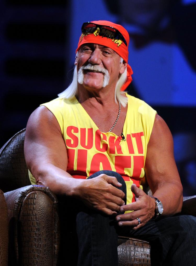 Hulk Hogan laughs onstage at the Comedy Central Roast Of David Hasselhoff held at Sony  Pictures Studios on Aug. 1, 2010 in Culver City, Calif. Hogan is recovering from a back surgery in hospital on Tuesday. (Kevin Winter/Getty  Images)