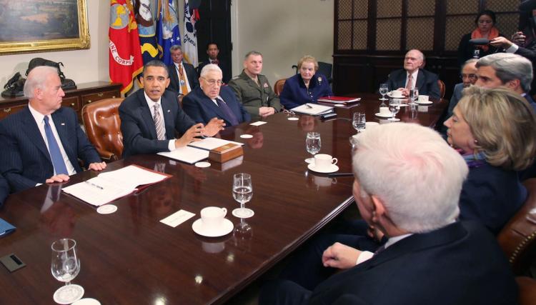 NEW TREATY: President Obama makes a statement during a meeting on the New START in the Roosevelt Room of the White House Nov. 18, in Washington.  (Dennis Brack-Pool/Getty Images )