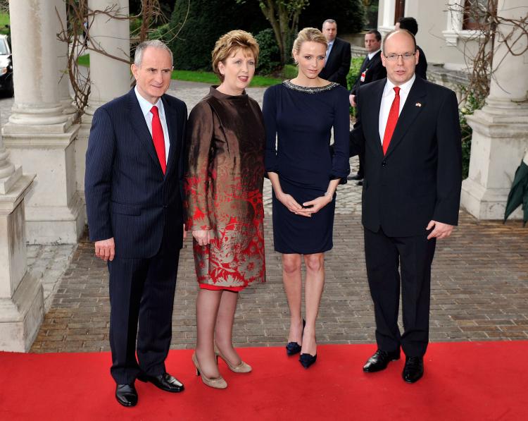 DUBLIN, IRELAND - (L-R) Martin McAleese, Irish President Mary McAleese, Charlene Wittstock and His Serene Highness, Prince Albert II Of Mo- naco attend a Reception at Farmleigh House during a State visit on April 5th, 2011 in Dublin, Ireland (Gareth Cattermole/Getty ImaGes)