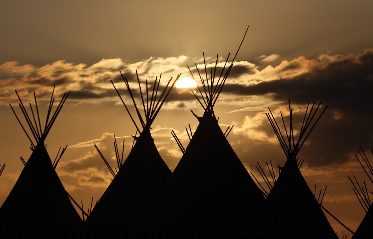 The sun tries to break behind clouds at the Glastonbury Festival site at Worthy Farm. (Matt Cardy/Getty Images)