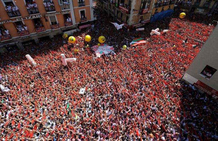 Festival goers celebrate on July 6. (Dennis Doyle/Getty Images)