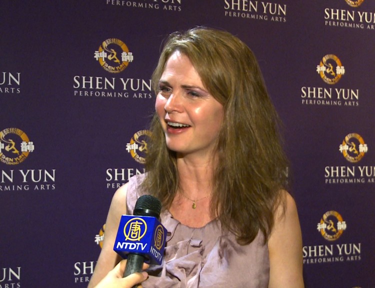 Author Dawn Gallagher at the performance of Shen Yun Performing Arts at the David H. Koch Theater at Lincoln Center on Friday, June 24.  (The Epoch Times)