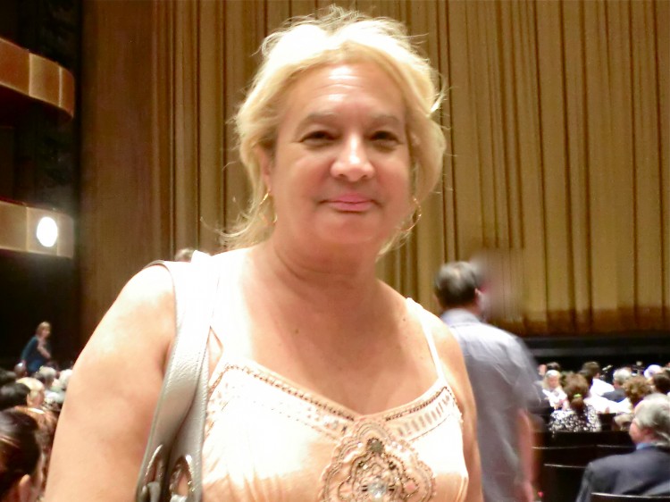 Martha Flores-Vazquez in the David H. Koch Theater during the intermission of the Shen Yun Preforming Arts presentation, on Sunday.  (Wei Si/The Epoch Times)