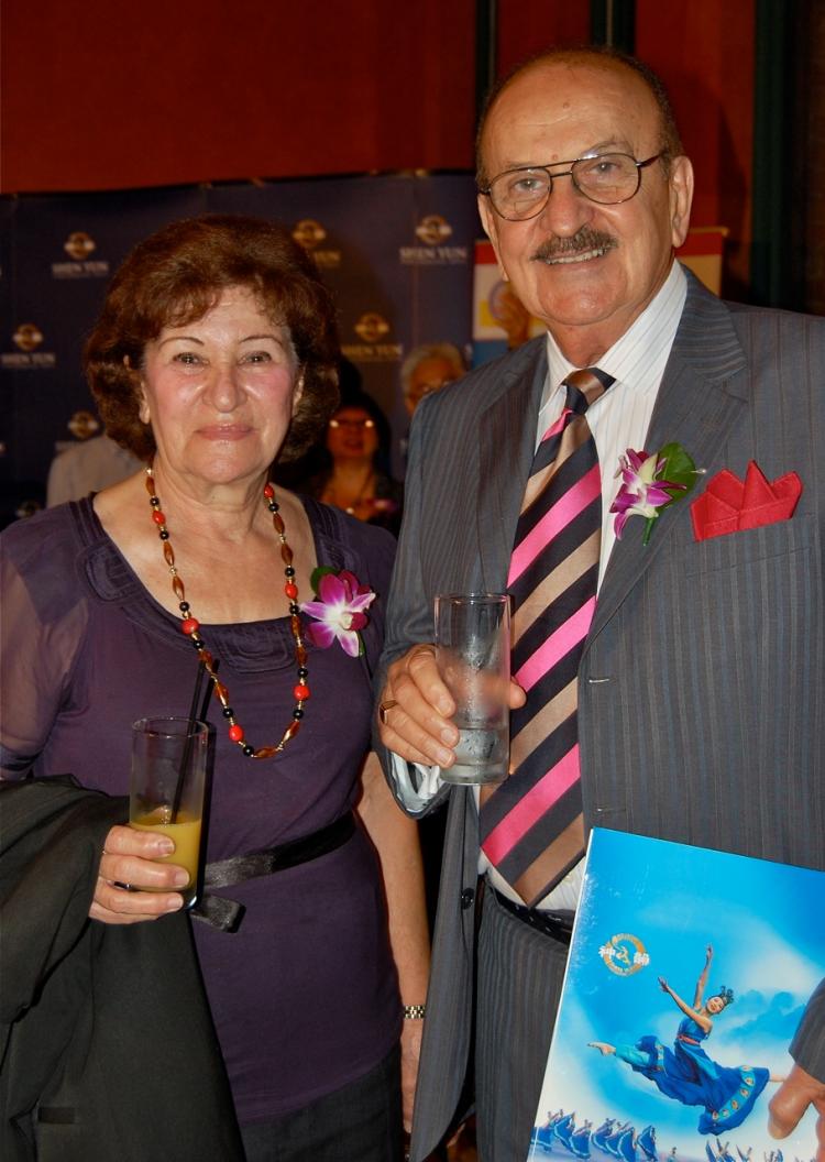 Dinkha Warda, the President of the Assyrian Australian Association and his wife, Florence, at Shen Yun Performing Arts on Saturday evening. (Sonya Bryskine/The Epoch Times)