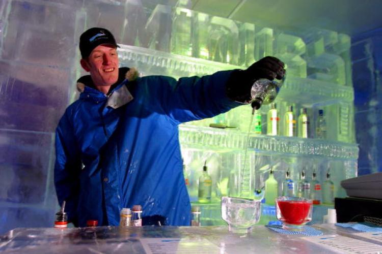 The frozen interior of the Minus 5 Ice Bar on Princes Wharf in Auckland. (Dean Treml/AFP/Getty Images )