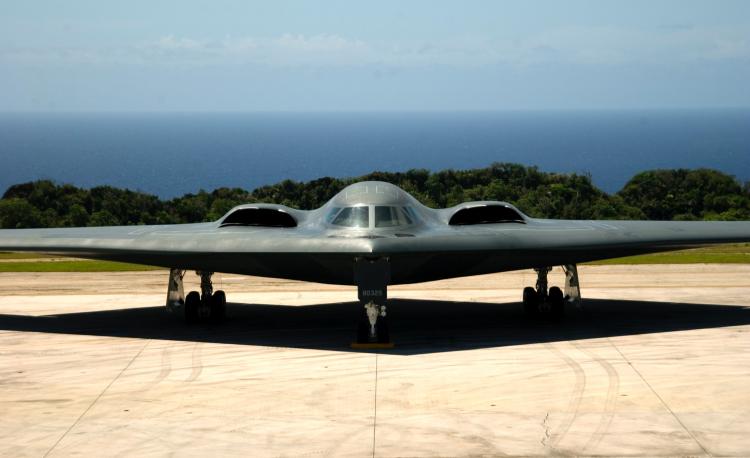 A B-2 Spirit Stealth Bomber from the Whiteman Air Force Base, MO. Noshir Gowadia a Former B-2 Bomber engineer, was found guilty on August 9 of providing defense information and services to the Chinese Communist Party.  (Bennie J. Davis/USAF via Getty Images)