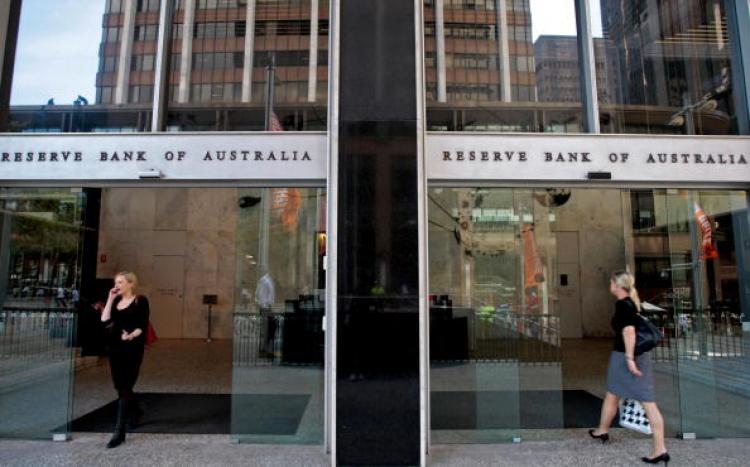 A branch of the Reserve Bank Australia. Bloomberg reports that the Australian dollar is overvalued by 27 percent.  (Anoek De Groot/AFP/Getty Images)