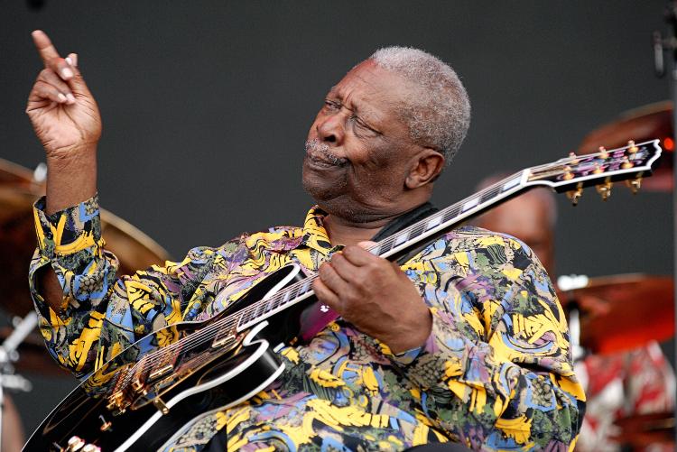 B.B. King performing at the 2008 Bonnaroo Music and Arts Festival on June 14, in Manchester, Tennessee.  (Rob Loud/Getty Images)