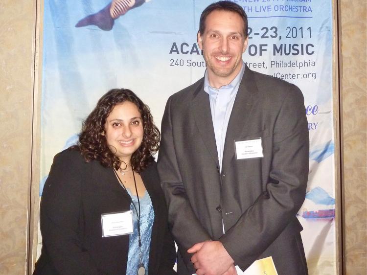 Ms. Ashley Rosenthal, Member Relations, with the Greater Philadelphia Chamber of Commerce (GPCC), and Mr. Jake Dawson, a regional account executive with GPCC, at a VIP reception for Shen Yun at the Ormandy Room, Doubletree Hotel, Philadelphia on Wed. Feb. (Andrea Hayley/The Epoch Times )