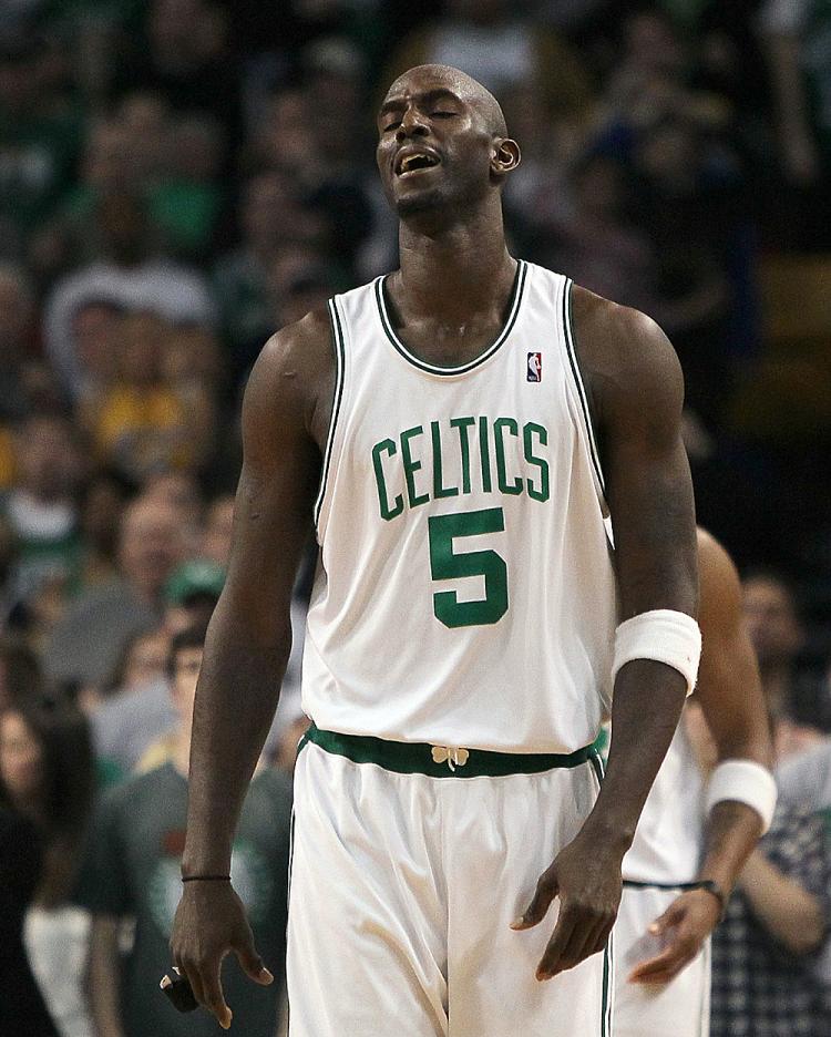 LOSING IT: Kevin Garnett was scoreless in the first half and the Orlando Magic came away with the win against the Boston Celtics 96-89 on Sunday. (Jim Rogash/Getty Images)