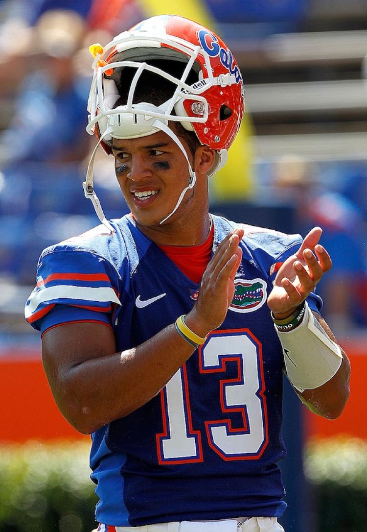 Quarterback Trey Burton 13 of the Florida Gators was named the SEC's Freshman of the Week. (Sam Greenwood/Getty Images )