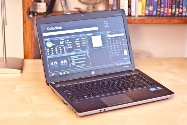 BUSINESS EDGE: The HP ProBook 4430s is designed for small and medium businesses. Aside from a refined look, the notebook comes equipped with several key features including QuickWeb, solid security tools, and tools to monitor energy use.  (Joshua Philipp/The Epoch Times)