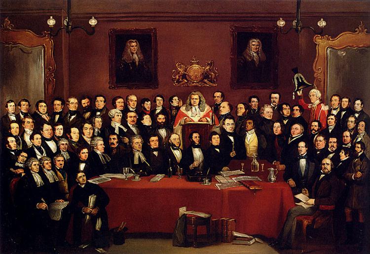 THE LAW ON CANVAS: The Judge and Jury Society in the Cider Cellar (1843) oil on canvas by .A.S. Henning (A.S. Henning Public Collection)