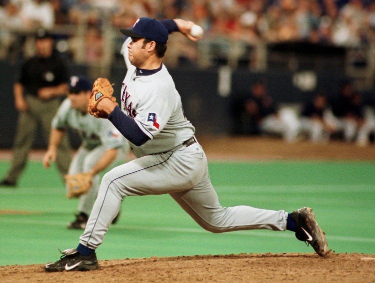 Hideki Irabu in action for the Texas Rangers in 2002.  (Craig Lassig/Getty Images )