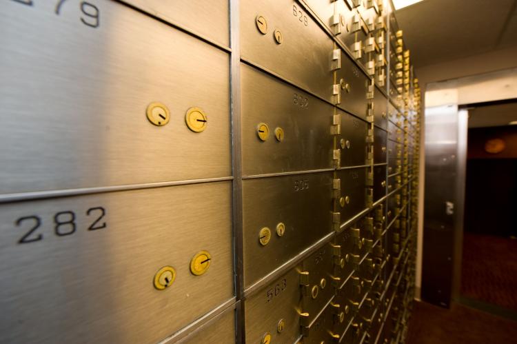 Safety deposit boxes. (Courtesy of Diebold Incorporated )