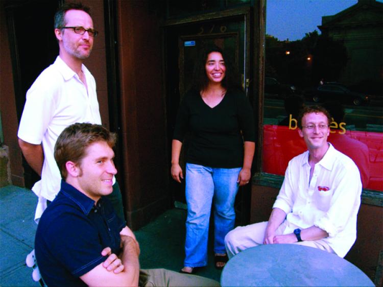 Jazz Quartet Lethal Objection consists of (L-R) Michael Sarin, Shane Endsley, Angelica Sanchez, and band leader Kevin Tkacz. (Scott Friedlander )