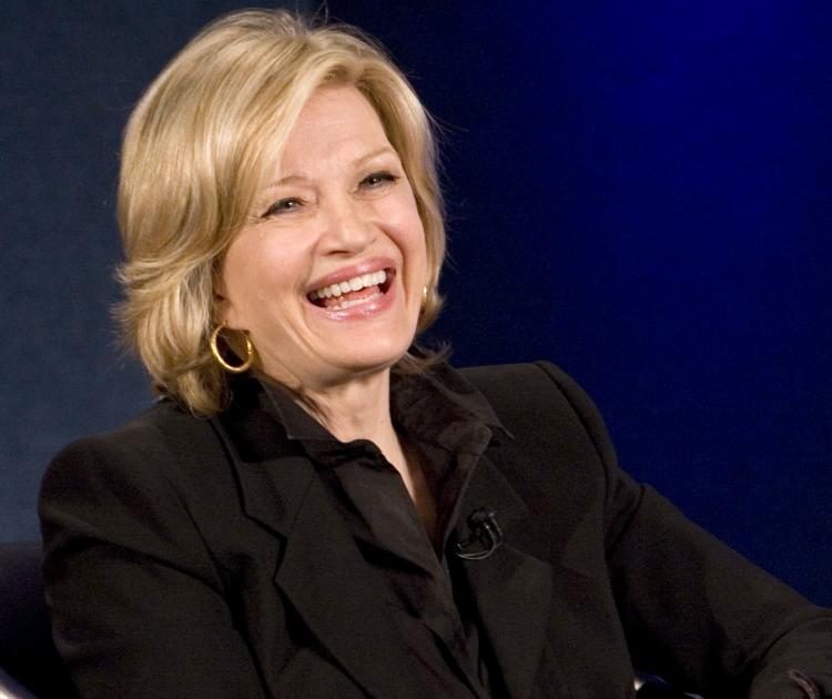 SUCCESS: ABC World News's Diane Sawyer at the National Press Club on March 22, smiles during a recorded interview with prize-winning journalist, Marvin Kalb, for, 'The Kalb Report.' (Lisa Fan/The Epoch Times)