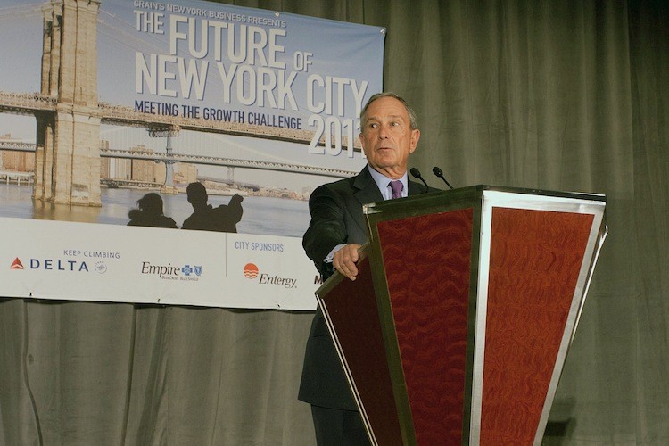 LOOKING AHEAD: Mayor Michael Bloomberg gives the keynote address at a Crain's New York Business conference held on Tuesday to assess the city's economic future.  (Tara MacIsaac/The Epoch Times)