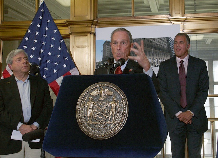 Mayor Michael Bloomberg on Monday announces that the Brooklyn Municipal Building will replace the Department of Finance offices it holds with retail and dining establishments. (Zack Stieber/The Epoch Times)