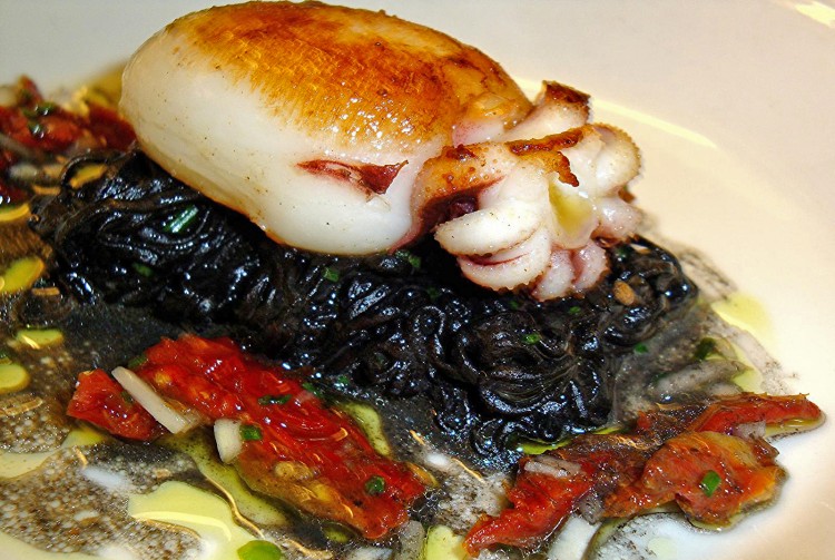 The harmonious Baby Calamari and Black Ink Pasta. (Courtesy of Madison Bistro)