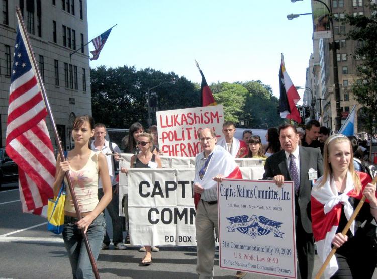 People from Communist influenced countries march as part of Captive Nations Week. (Stephanie Lam/The Epoch Times)