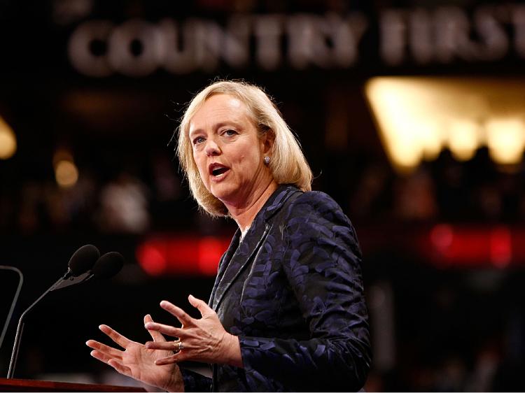 Meg Whitman, former President and CEO of EBay, speaks on day three of the Republican National Convention (RNC) at the Xcel Energy Center on September 3, 2008 in St. Paul, Minnesota.      (Chip Somodevilla/Getty Images)