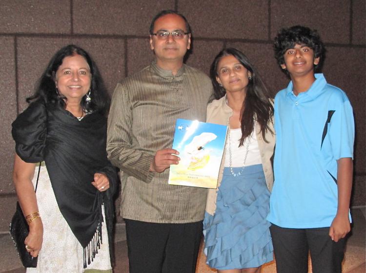 Mr. Ketan Parekh and his family at Shen Yun Performing Arts in Orange County. (Jenny Liu/The Epoch Times)