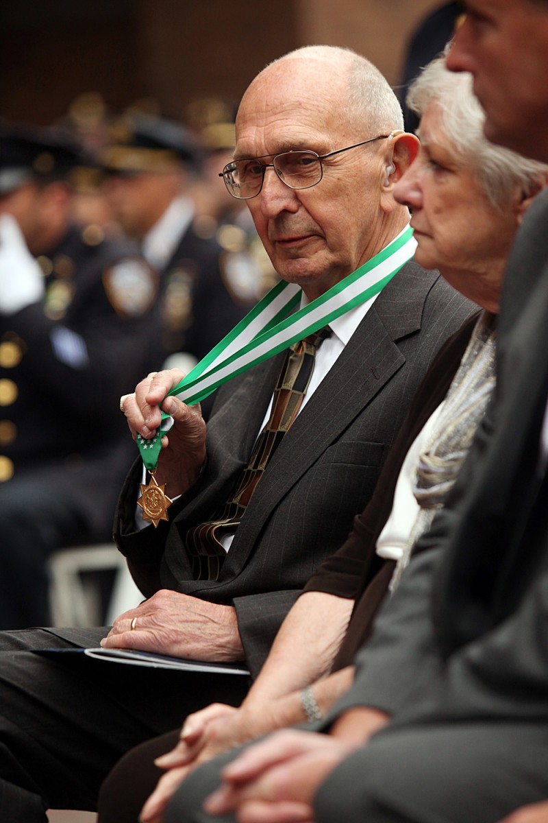 The father of the late NYPD Detective Peter Figoski, killed in the line of duty, accepted the Medal of Honor