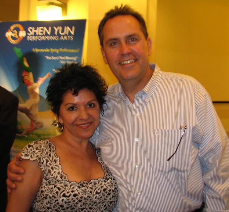 Mr. Givens, a manager of a country club, with his wife at the first show (The Epoch Times)