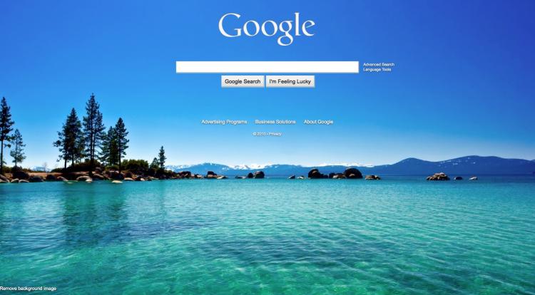 A Screen shot of the new Google background image, that was quickly revised by Google.