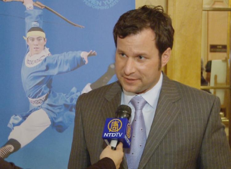 Attorney Daniel Glennon, the principal in his law firm, at Shen Yun Performing Arts in Philadelphia. (Courtesy of NTD Television)