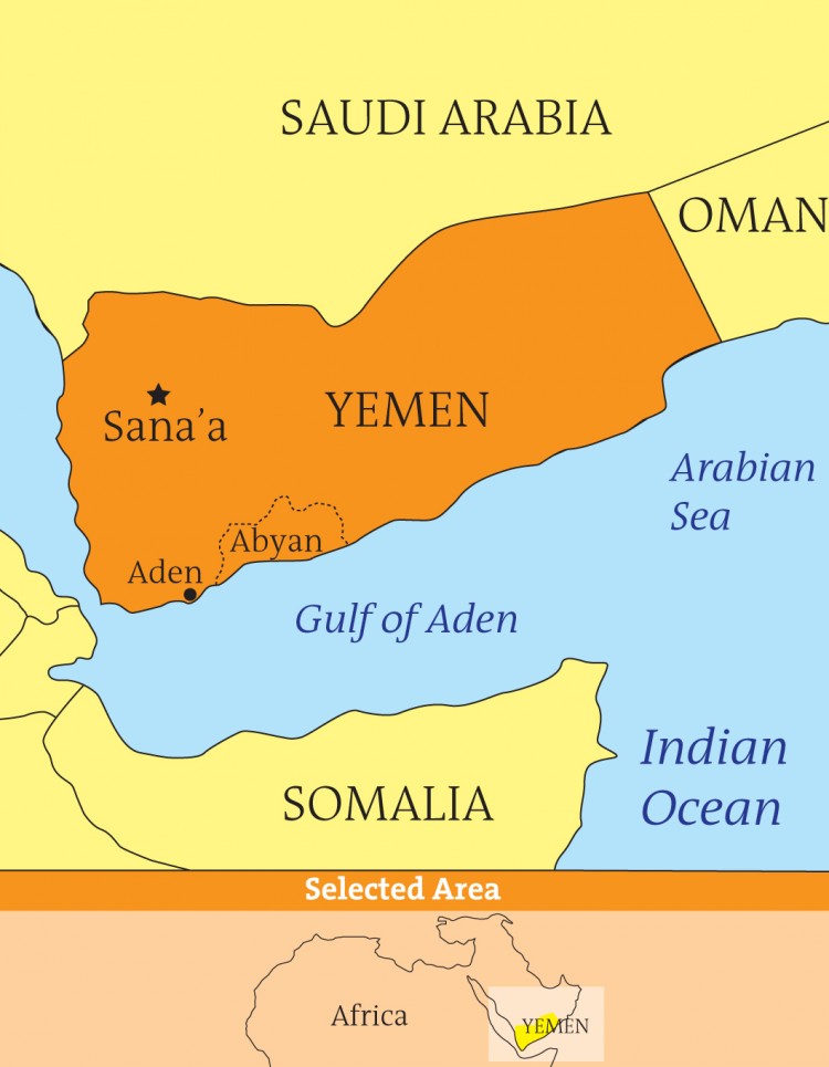 Yemen and its neighboring countries. (Diana Benedetti/The Epoch Times )