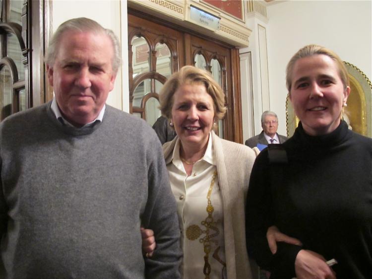 Mr. Broadhurst and his wife, Marissa, and their daughter at Shen Yun Performing Arts in London. (Mary Mann/The Epoch Times)