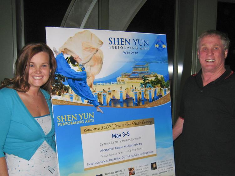Stephanie Wallace and her father, Dr. Eric Greenberg, at Shen Yun Performing Arts in San Diego. (Alex Li/The Epoch Times)