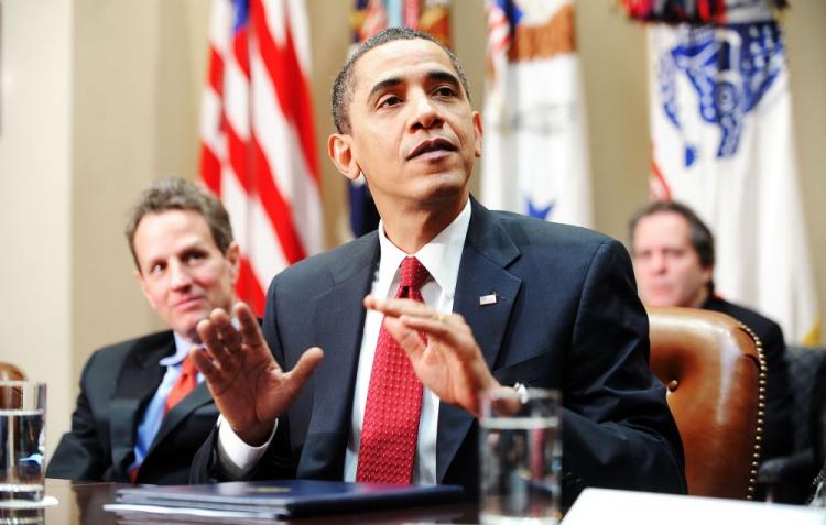 President Barack Obama meets with CEOs of several small and community banks about the Small Business Lending Program.  (Olivier Douliery-Pool/Getty Images)