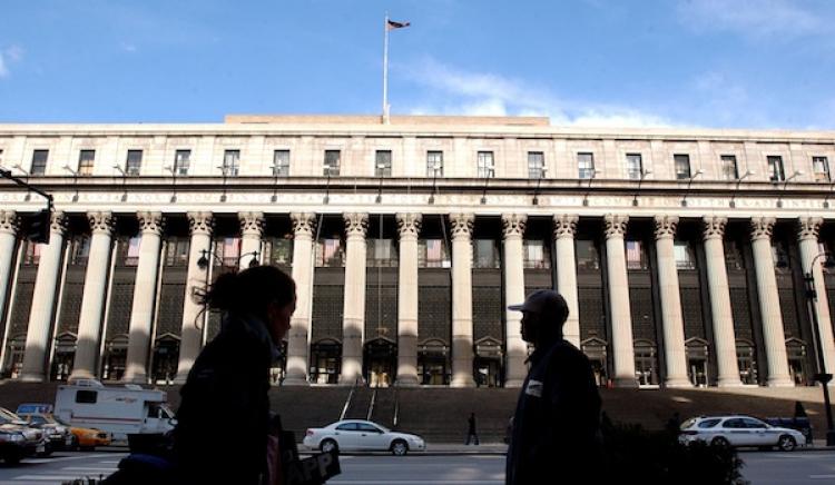 The James A. Farley Post Office Building in New York City post office built in 1912.   (Stephen Chernin/Getty Images)