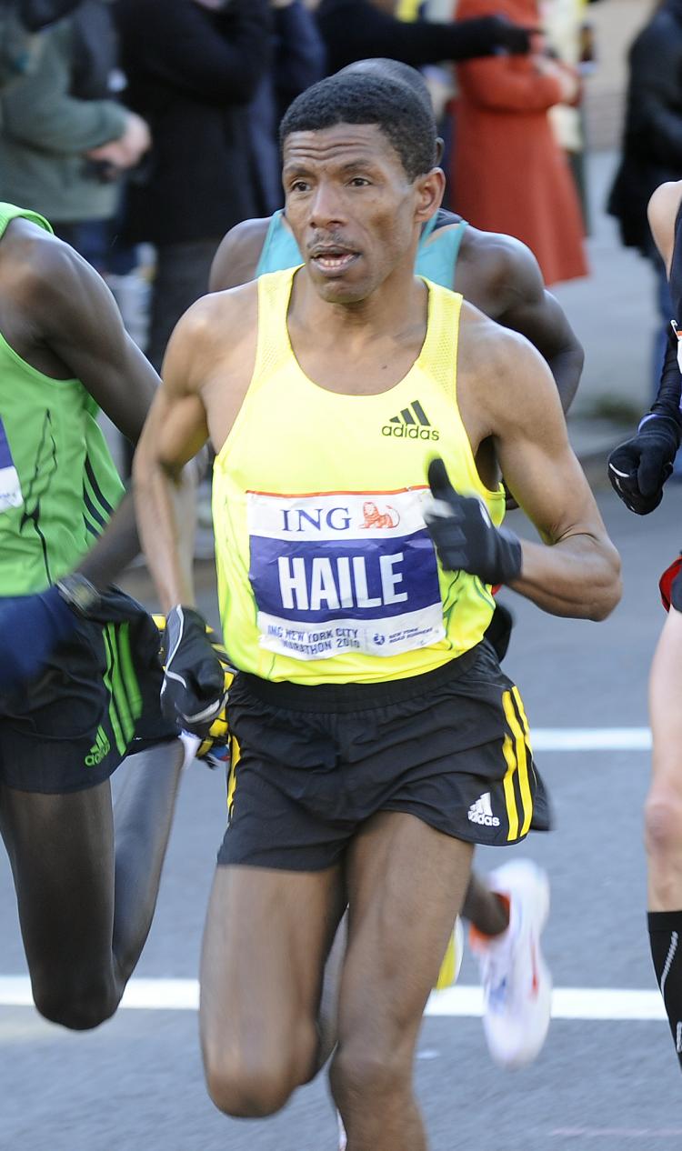 Retirement? Yeah, right: World record holder Haile Gebrselassie runs in the New York City Marathon, in New York, November 7, 2010.  (Emmanuel Dunad/AFP/Getty Images)