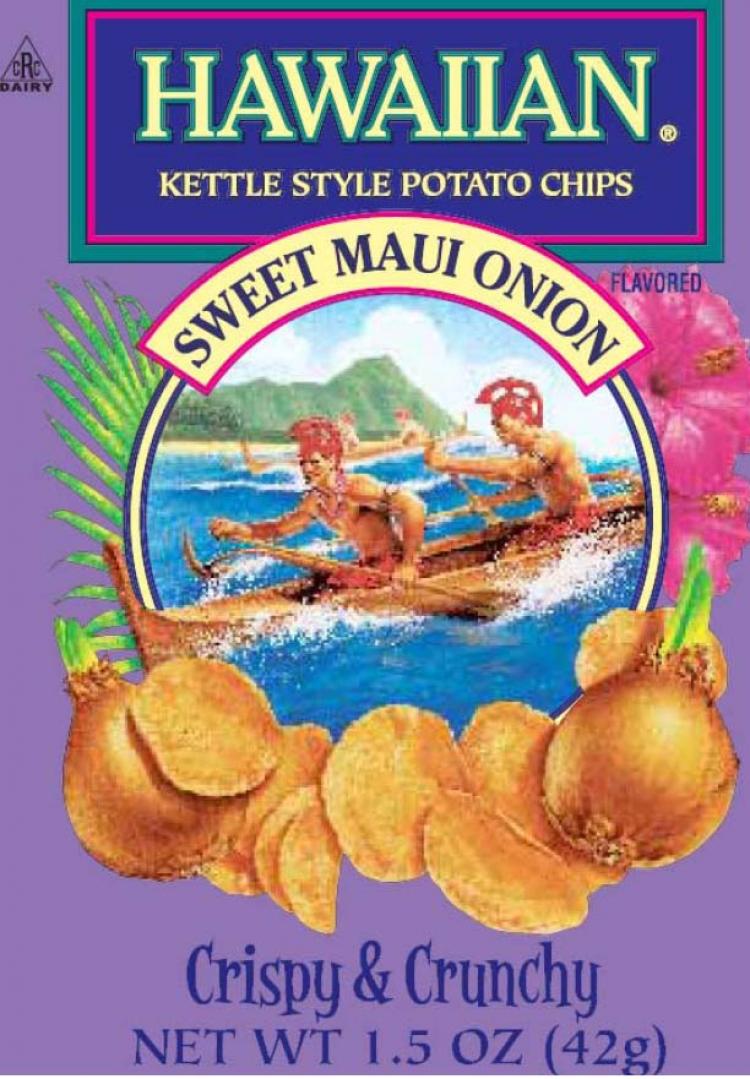 Hawaiian Kettle Style Sweet Maui Onion potato chips are one of four products recalled so far in Canada due to contamination by HVP, a flavour enhancer used in a wide range of processed foods. (Canadian Food Inspection Agency)