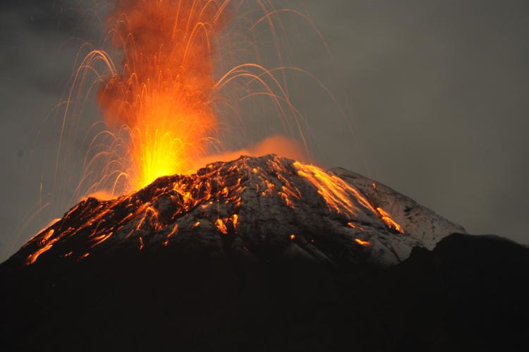   	 View from Palitahua, Ecuador on May 29, 2010, of the Tungurahua volcano in eruption. Tungurahua volcano exploded into action Friday, forcing the evacuation of at least seven villages and closing down the airport and public schools in Guayaquil, the co (Rodrigo Buendia/AFP/Getty Images)