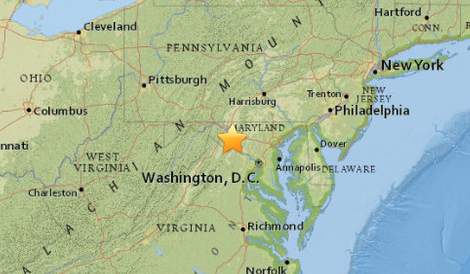 Earthquake Hits About 45 Miles Northwest of Washington, DC USGS The