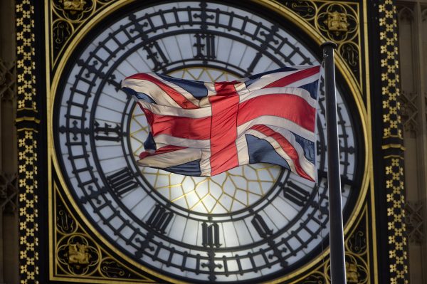 The Union Kingdom flag flaps