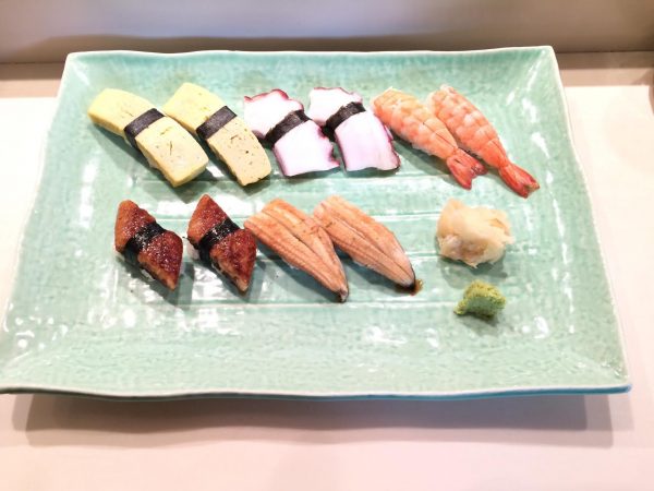 A platter of sushi prepared by chef Shimizu. (Juliet Song)