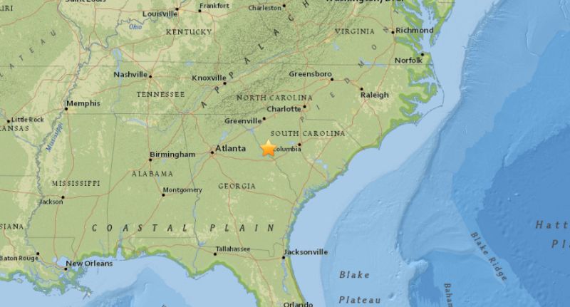 2.6-Magnitude Earthquake Hits South Carolina: USGS