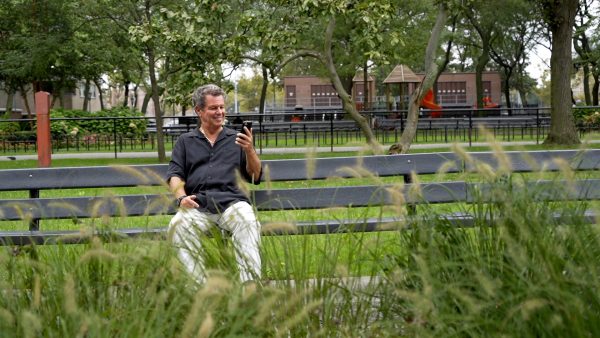 A retired Ronnie Tishkevich relaxing in the park