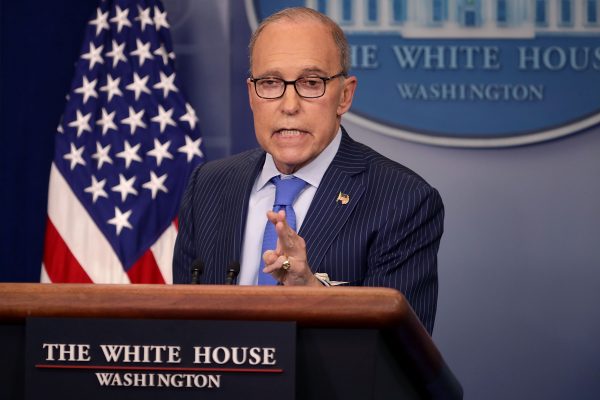 White House National Economic Council Director Larry Kudlow holds a news briefing.