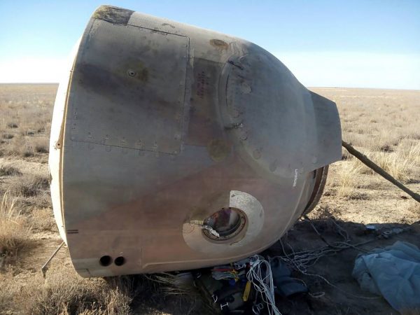 view capsule transporting cosmonaut Hague