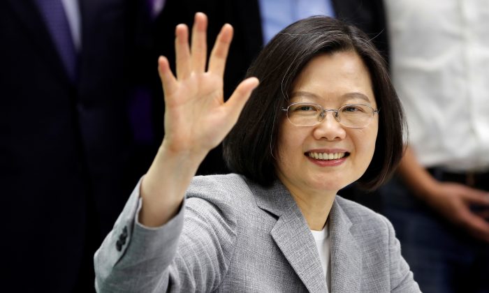 Taiwan President Tsai Ing-wen attends a ceremony to sign up for Democratic Progressive Party's 2020 presidential candidate nomination in Taipei, Taiwan on March 21, 2019. (Tyrone Siu/Reuters)